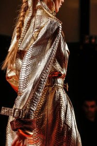 View 2. Gold python trenchcoat